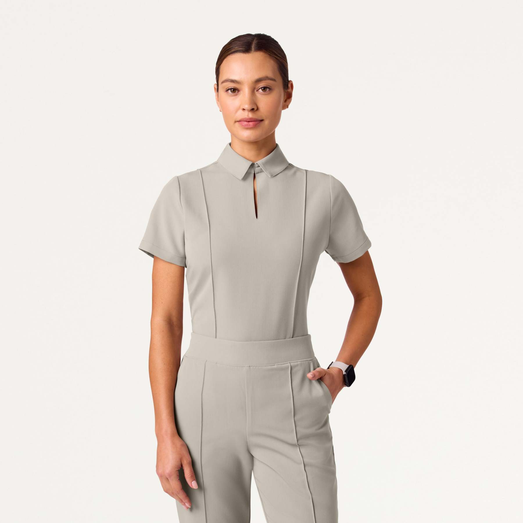 Women’s Slim Modern Polo Scrub Set JA01