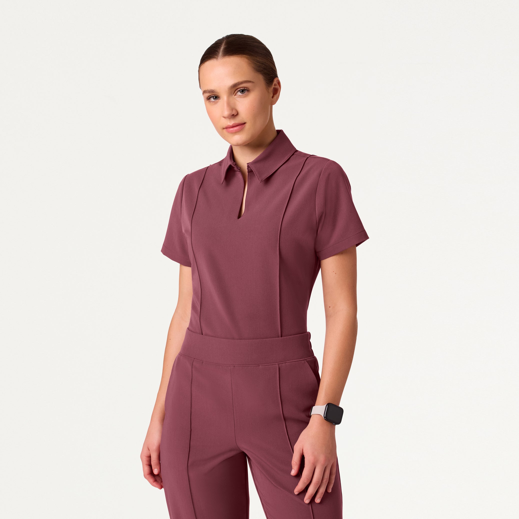 Women’s Slim Modern Polo Scrub Top