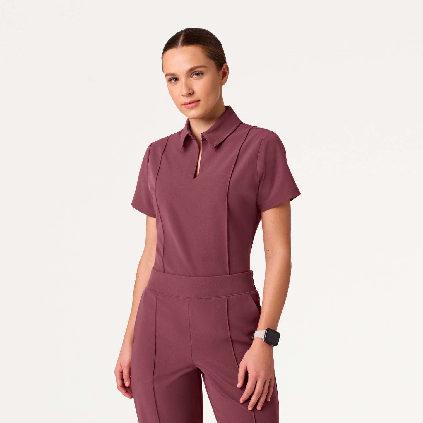 Women’s Slim Modern Polo Scrub Set JA01