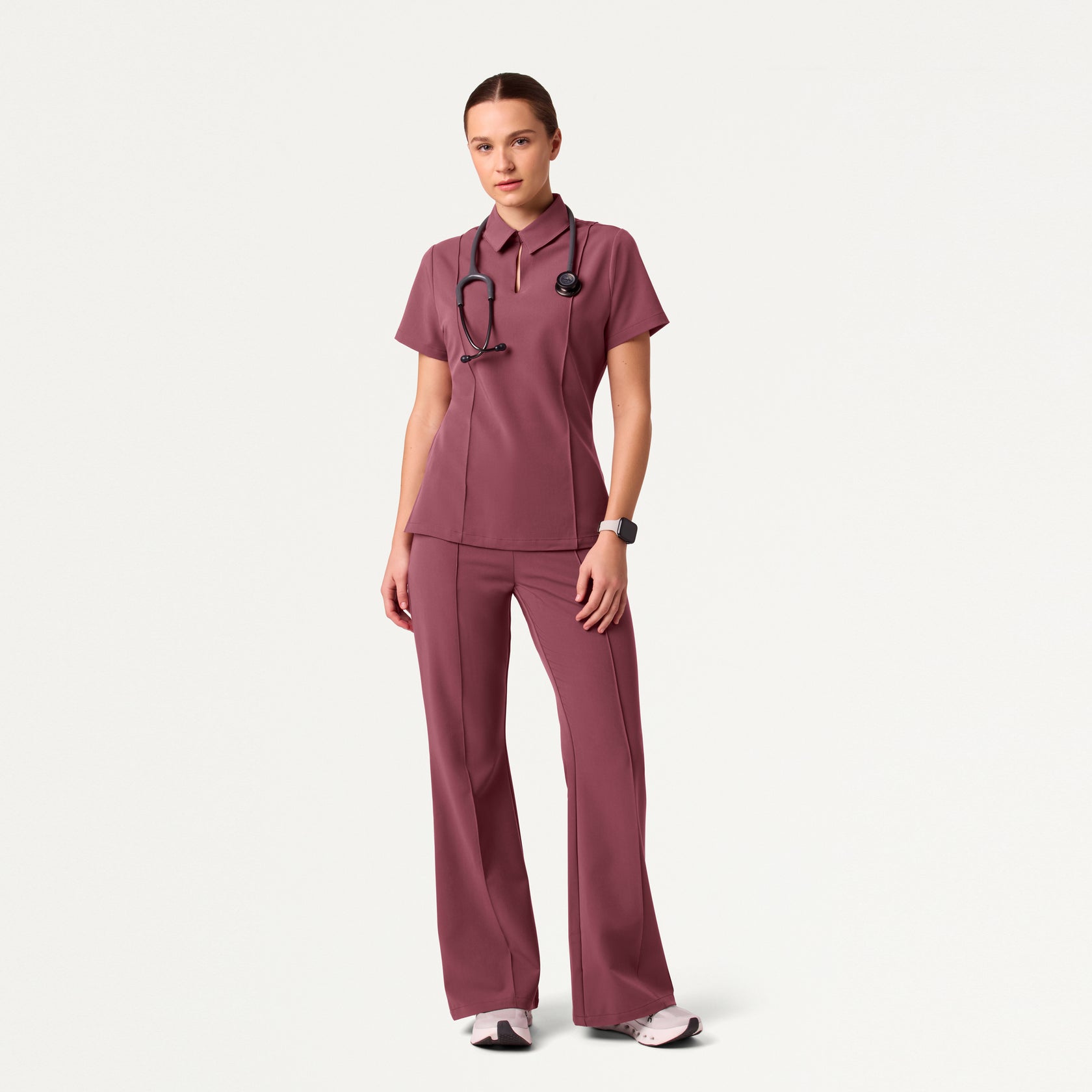 Women’s Slim Modern Polo Scrub Top