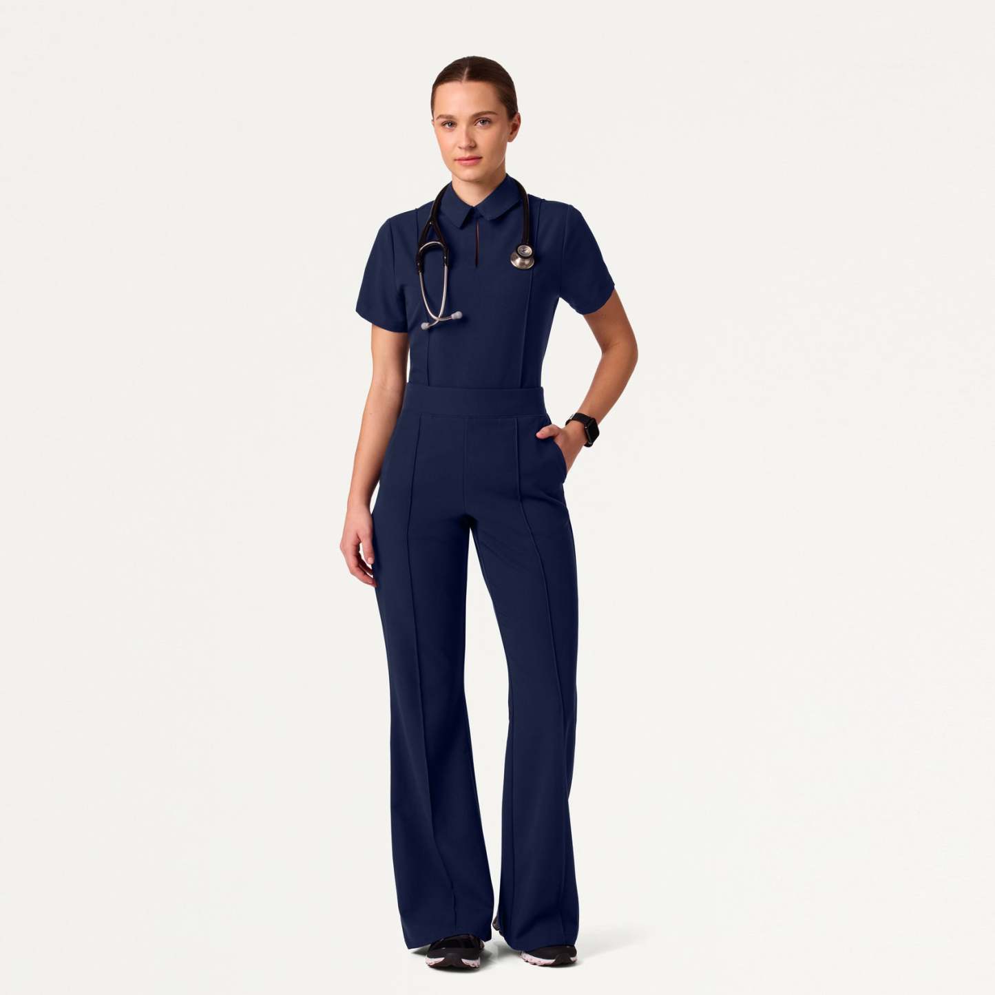 Women’s Slim Modern Polo Scrub Set JA01