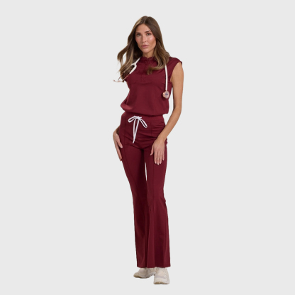 Women's 4 Pockets Flared Scrub Pants
