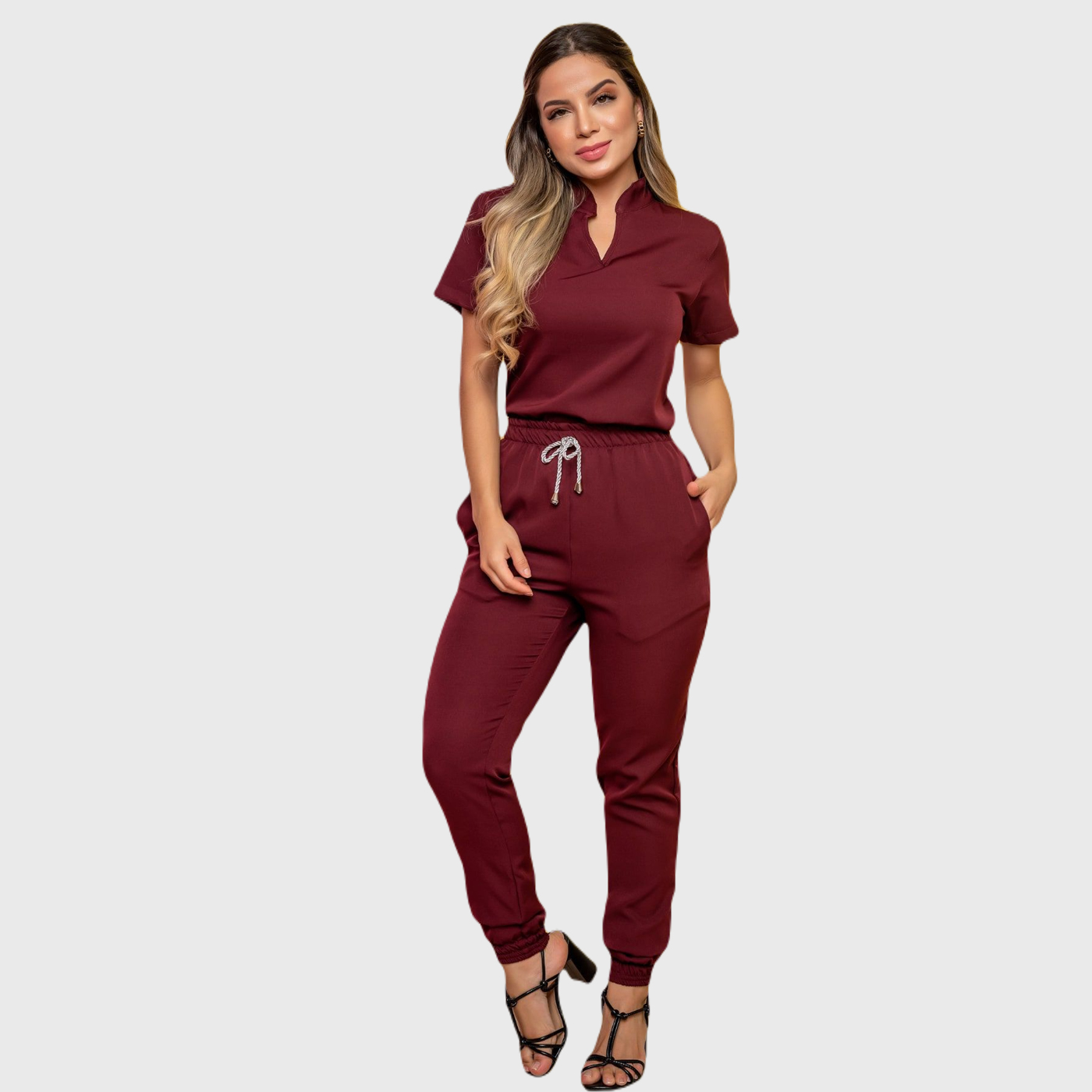 Women's High V Neck Scrub Top