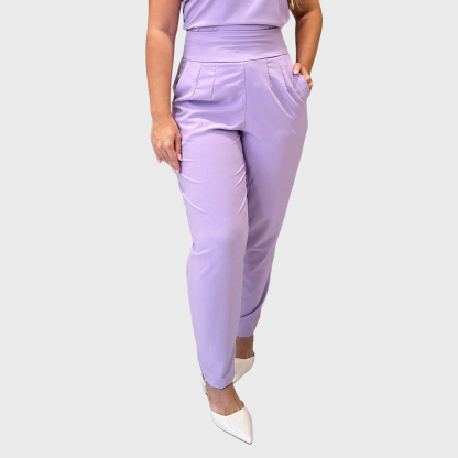 Women's High Waist Slim Straight Leg Scrub Pants