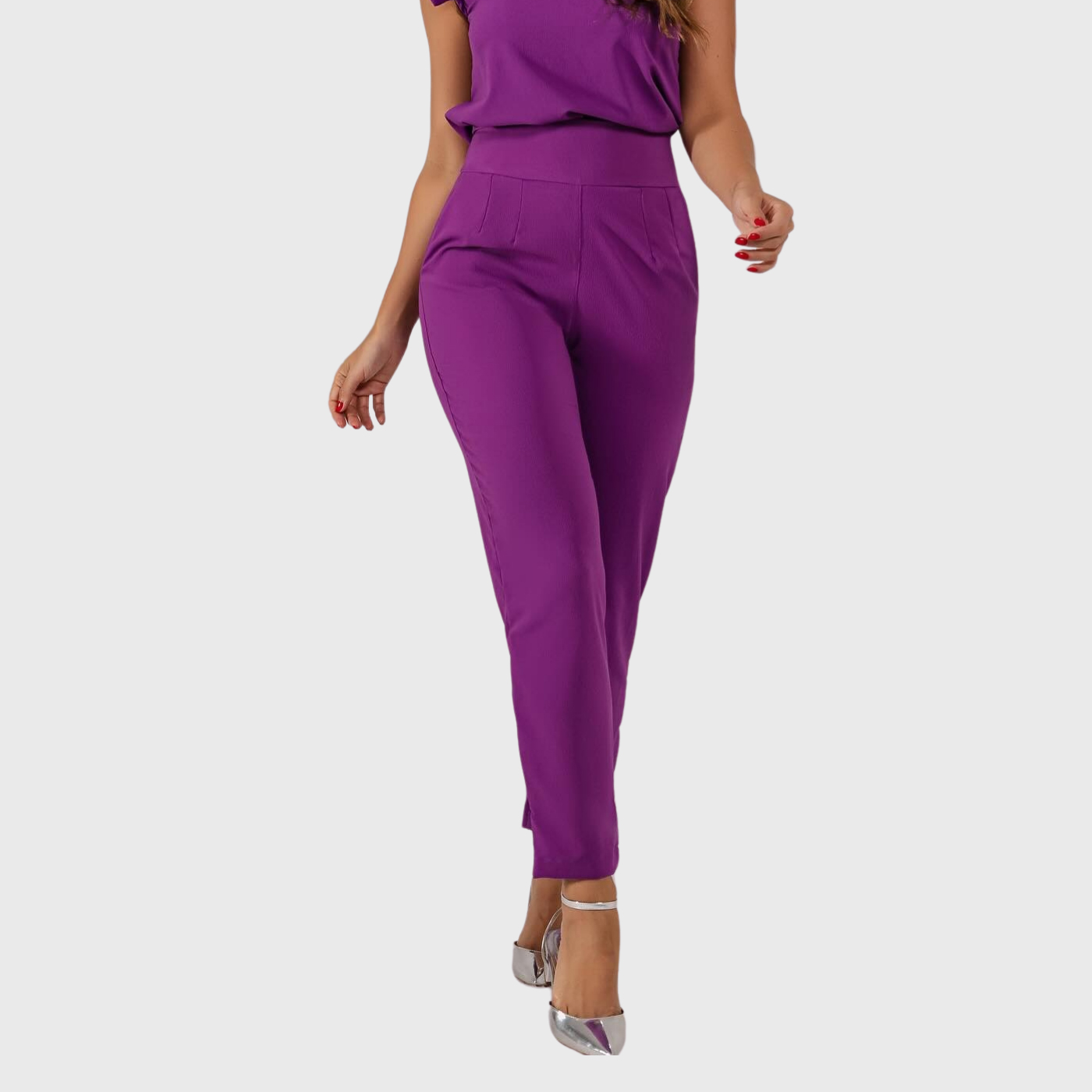 Women's High Waist Slim Straight Leg Scrub Pants