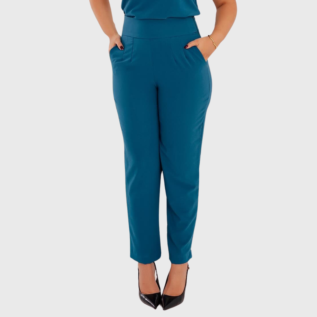 Women's High Waist Slim Straight Leg Scrub Pants
