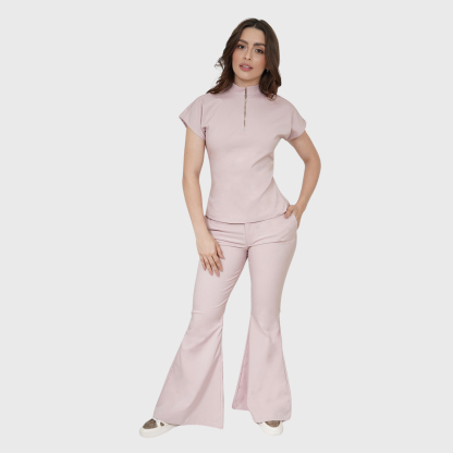 Women's Half Zip Neck Scrub Top