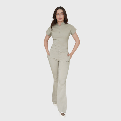 Women's Half Zip Neck Scrub Top