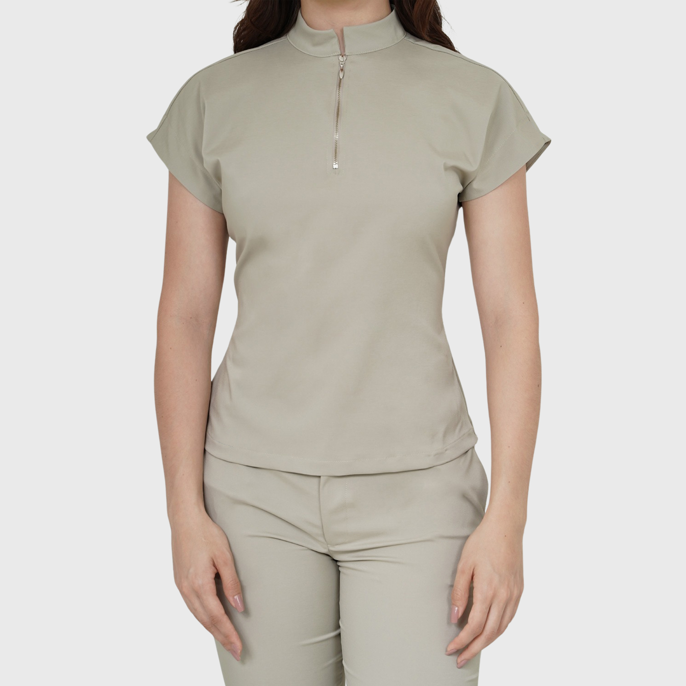 Women's Half Zip Neck Scrub Top