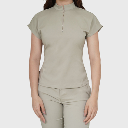 Women's Half Zip Neck Scrub Top