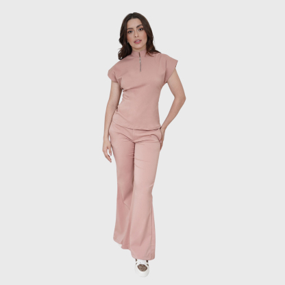 Women's Half Zip Neck Scrub Top