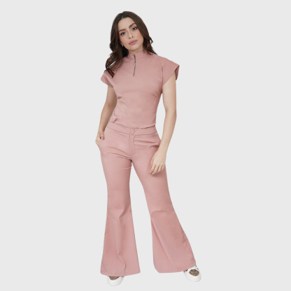 Women's Half Zip Neck Scrub Top
