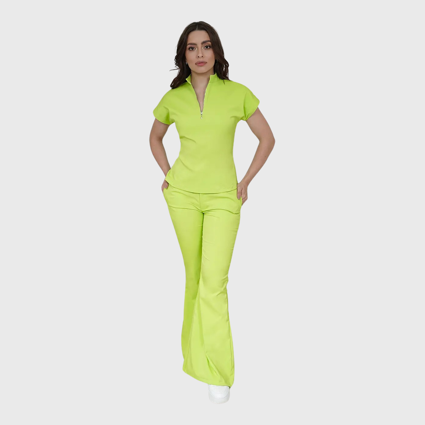 Women's Half Zip Neck Scrub Top