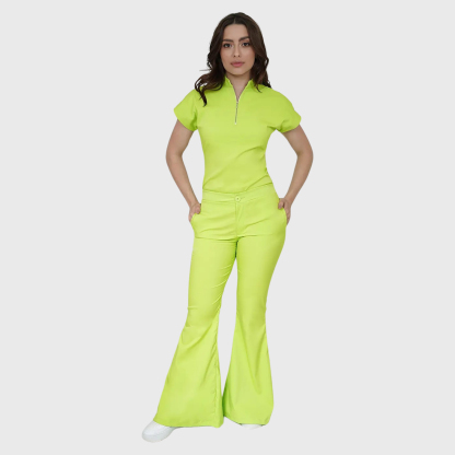 Women's Half Zip Neck Scrub Top