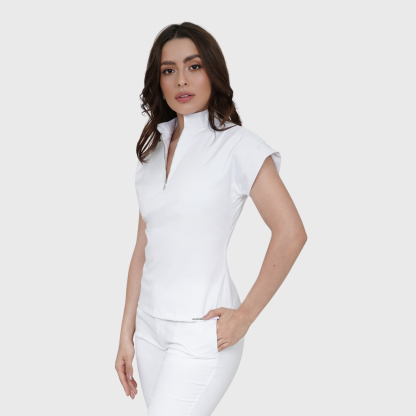 Women's Half Zip Neck Scrub Top