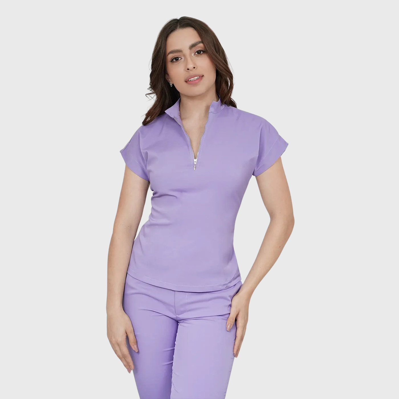 Women's Half Zip Neck Scrub Top