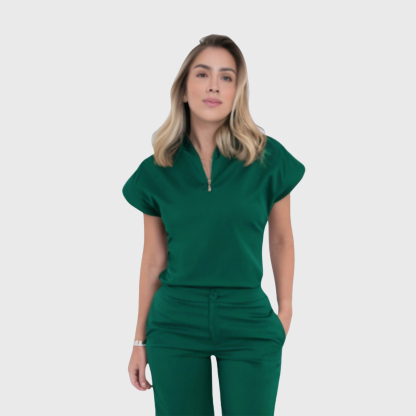 Women's Half Zip Neck Scrub Top