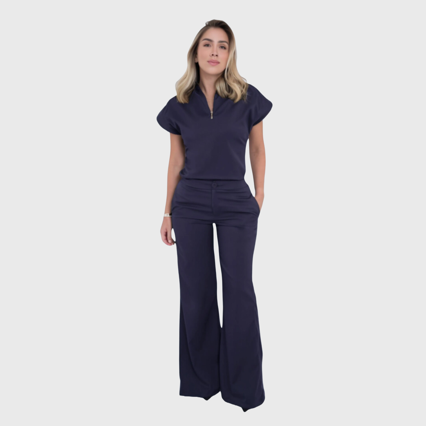 Women's Half Zip Neck Scrub Top