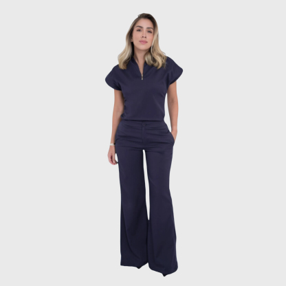 Women's Half Zip Neck Scrub Top