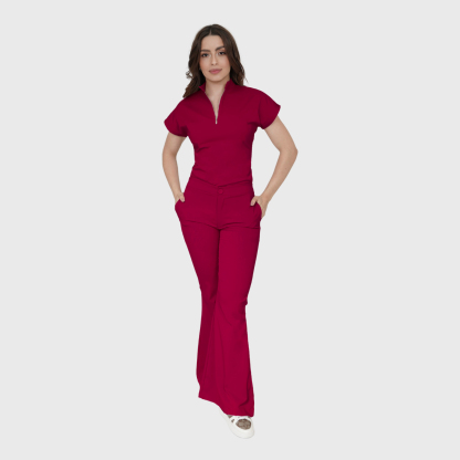 Women's Half Zip Neck Scrub Top