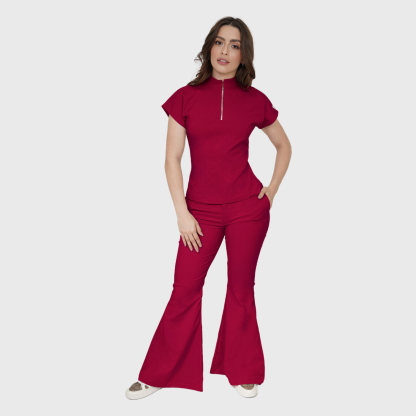 Women's Half Zip Neck Scrub Top