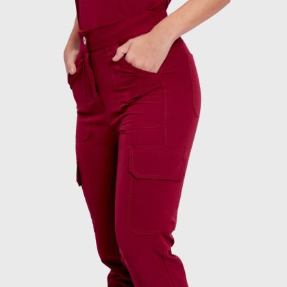 Women's High Waist Cargo Scrub Pants