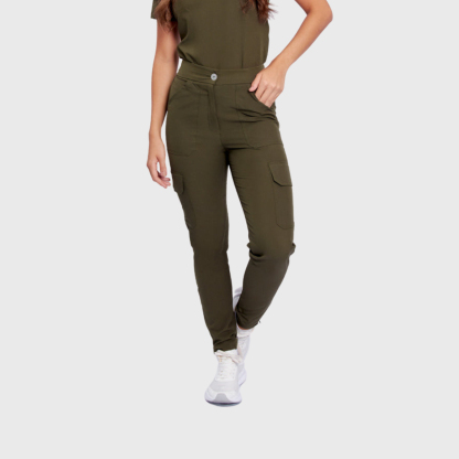 Women's High Waist Cargo Scrub Pants