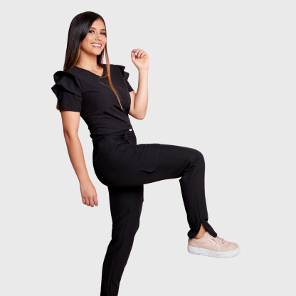 Women's High Waist Cargo Scrub Pants