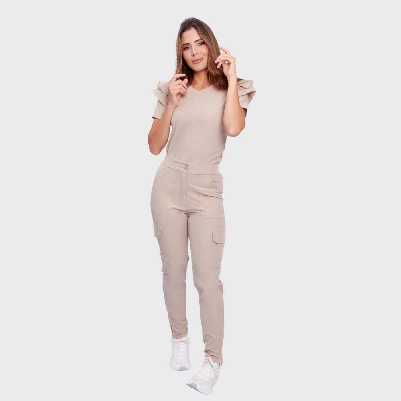 Women's High Waist Cargo Scrub Pants