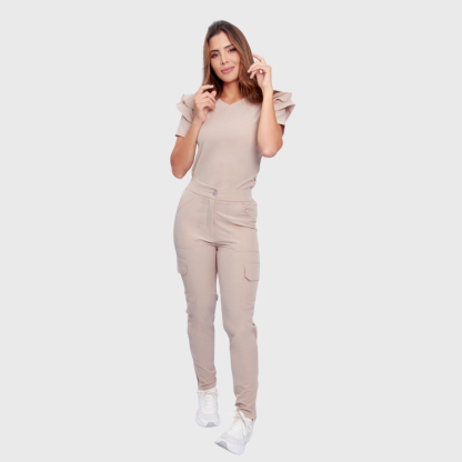 Women's High Waist Cargo Scrub Pants