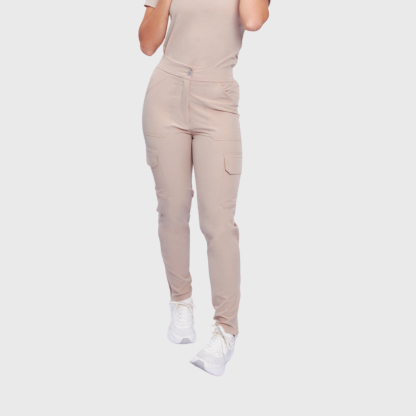 Women's High Waist Cargo Scrub Pants