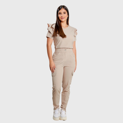 Women's High Waist Cargo Scrub Pants