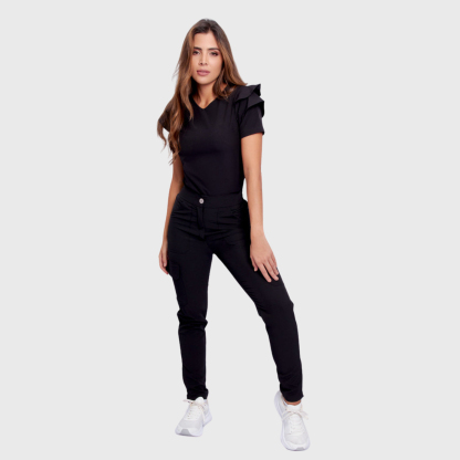 Women's High Waist Cargo Scrub Pants