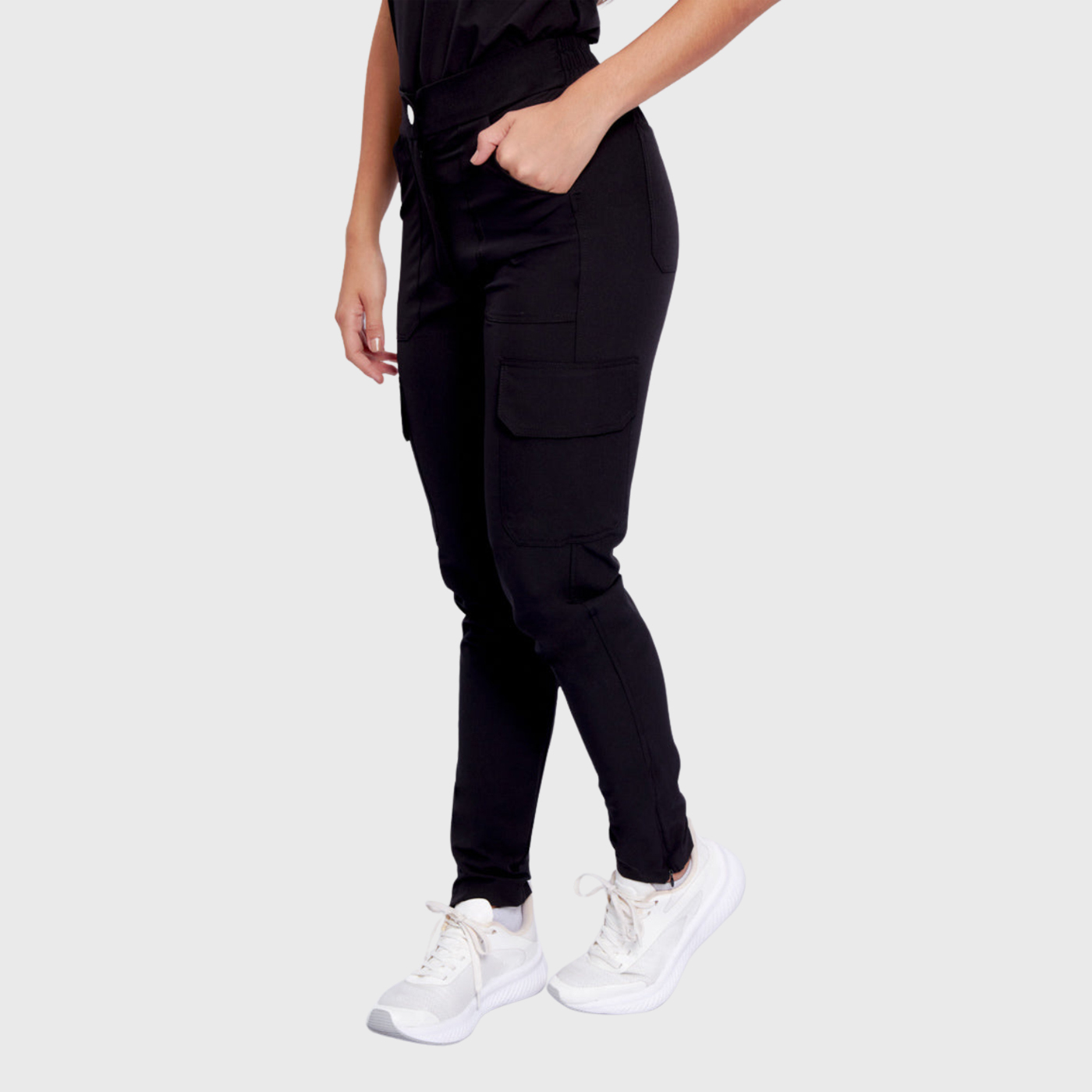 Women's High Waist Cargo Scrub Pants