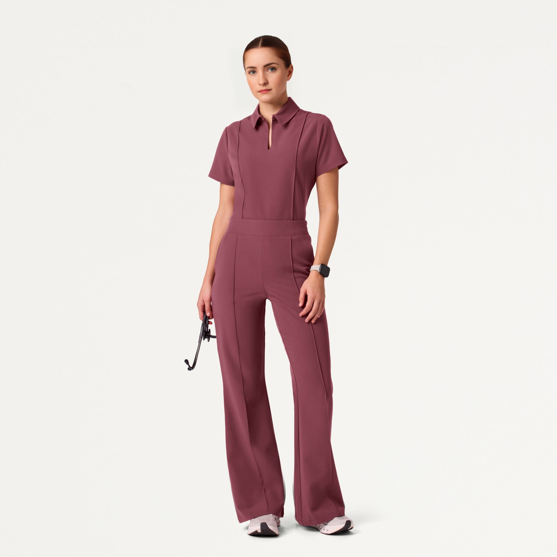 Women’s Slim Modern Polo Scrub Set JA01