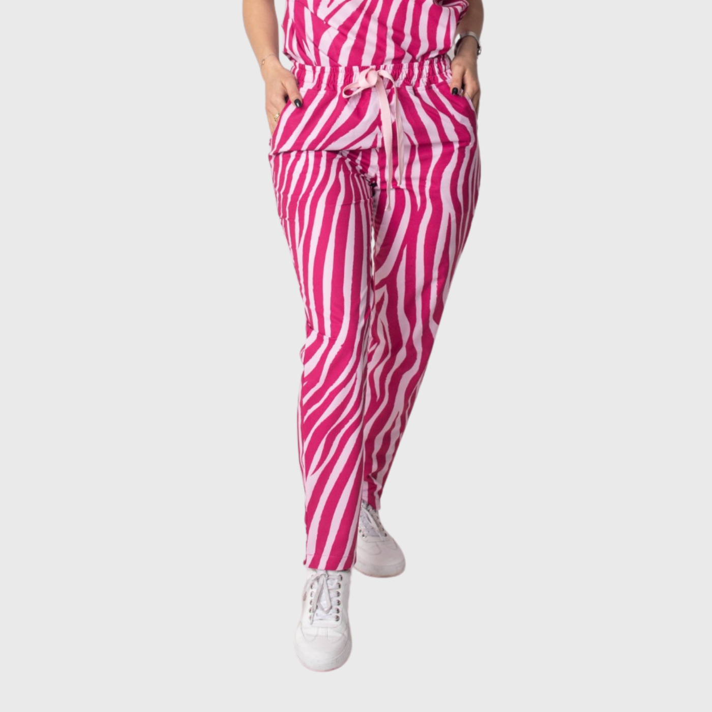 Women's Pink Stripes Scrub Pants