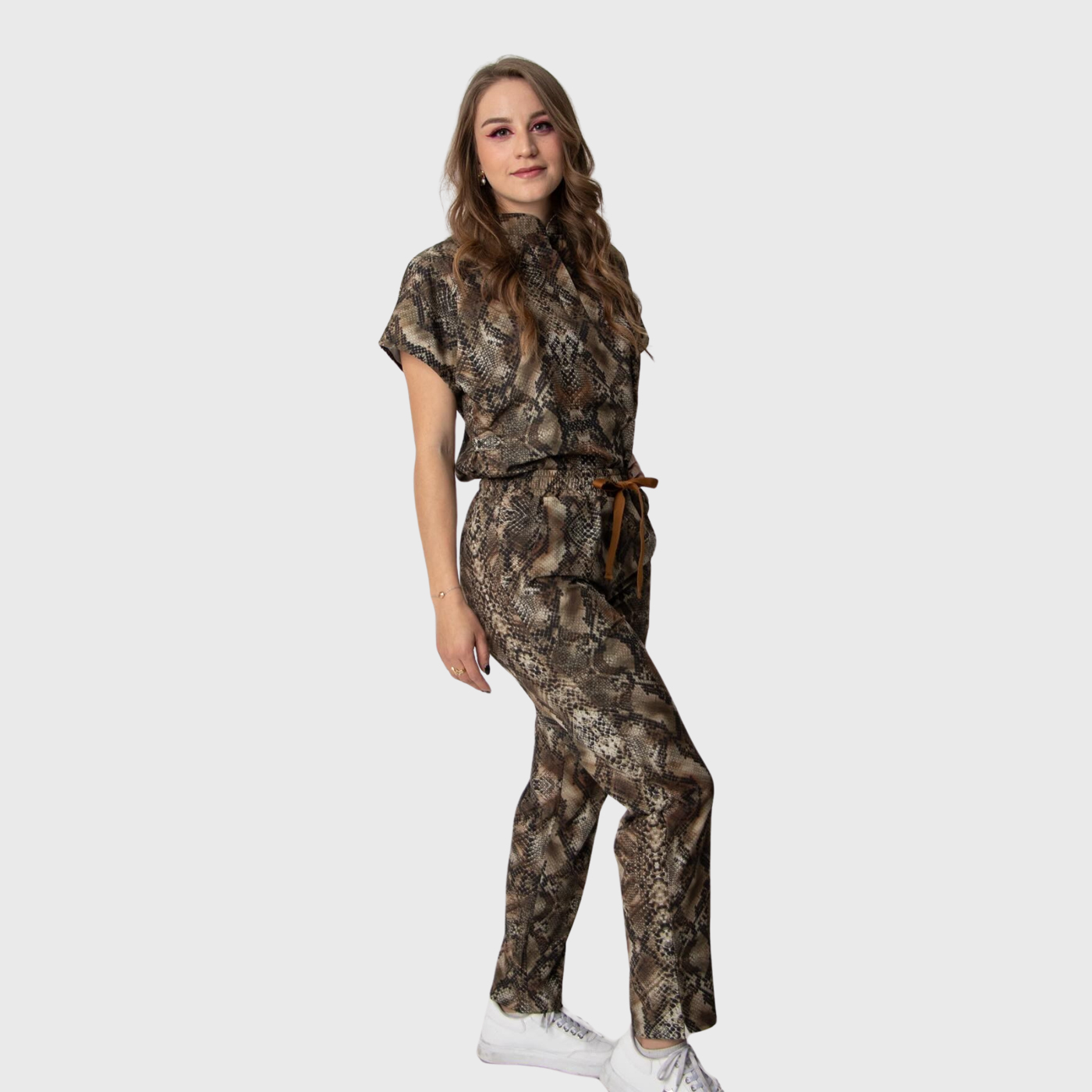 Women's Snake Print Scrub Set JOJ4