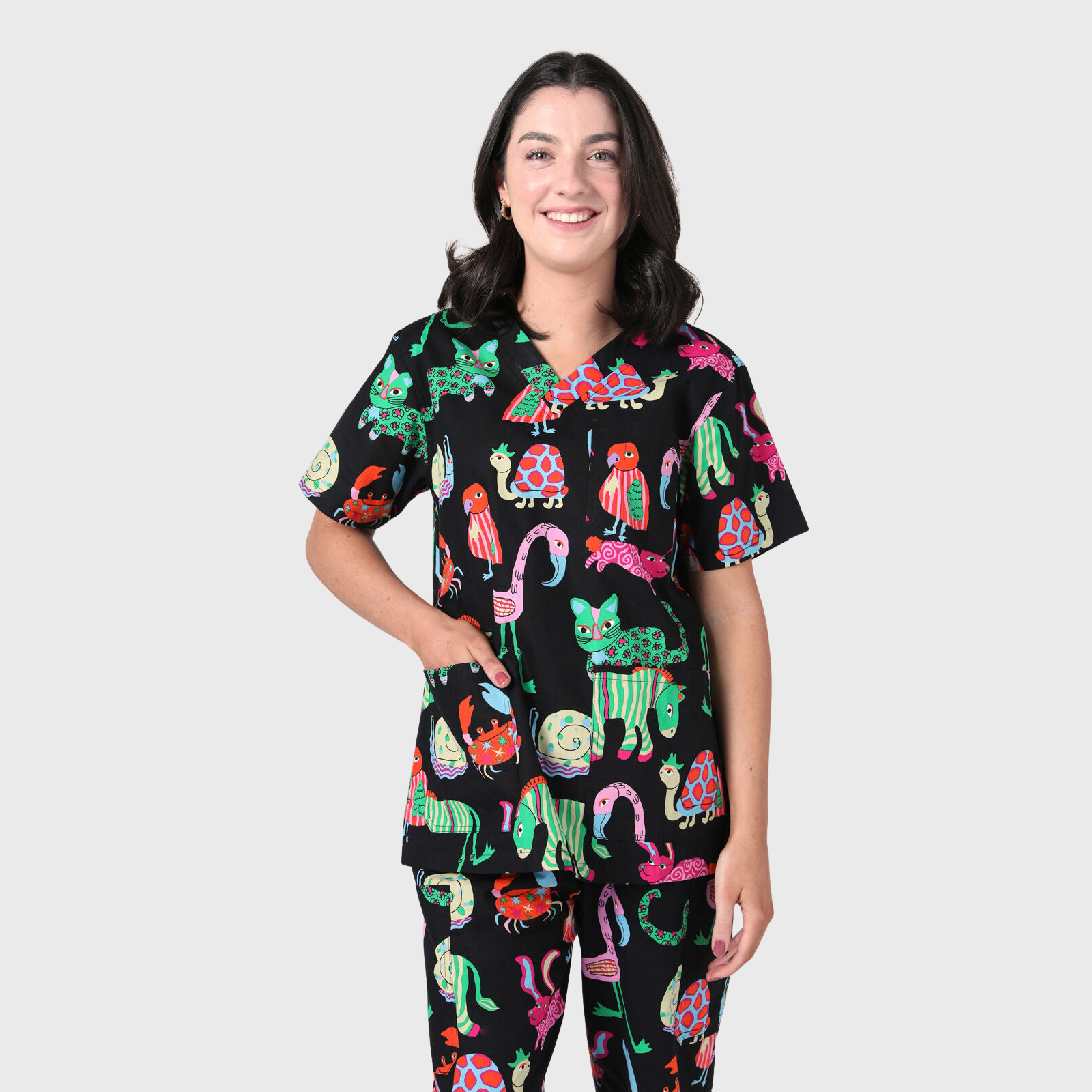 Women's Animal Kingdom Printed Scrub Set NSP13