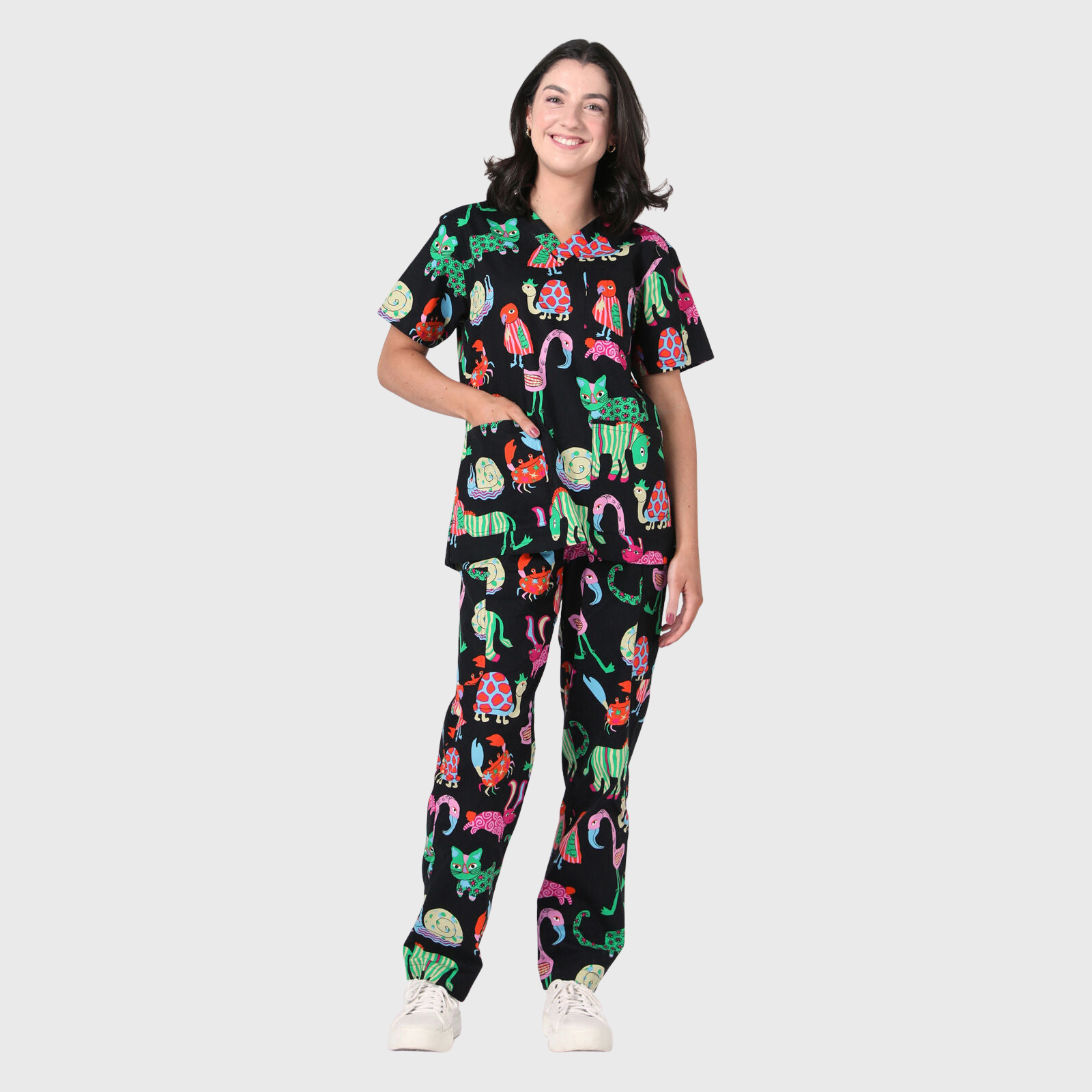 Women's Animal Kingdom Printed Scrub Set NSP13