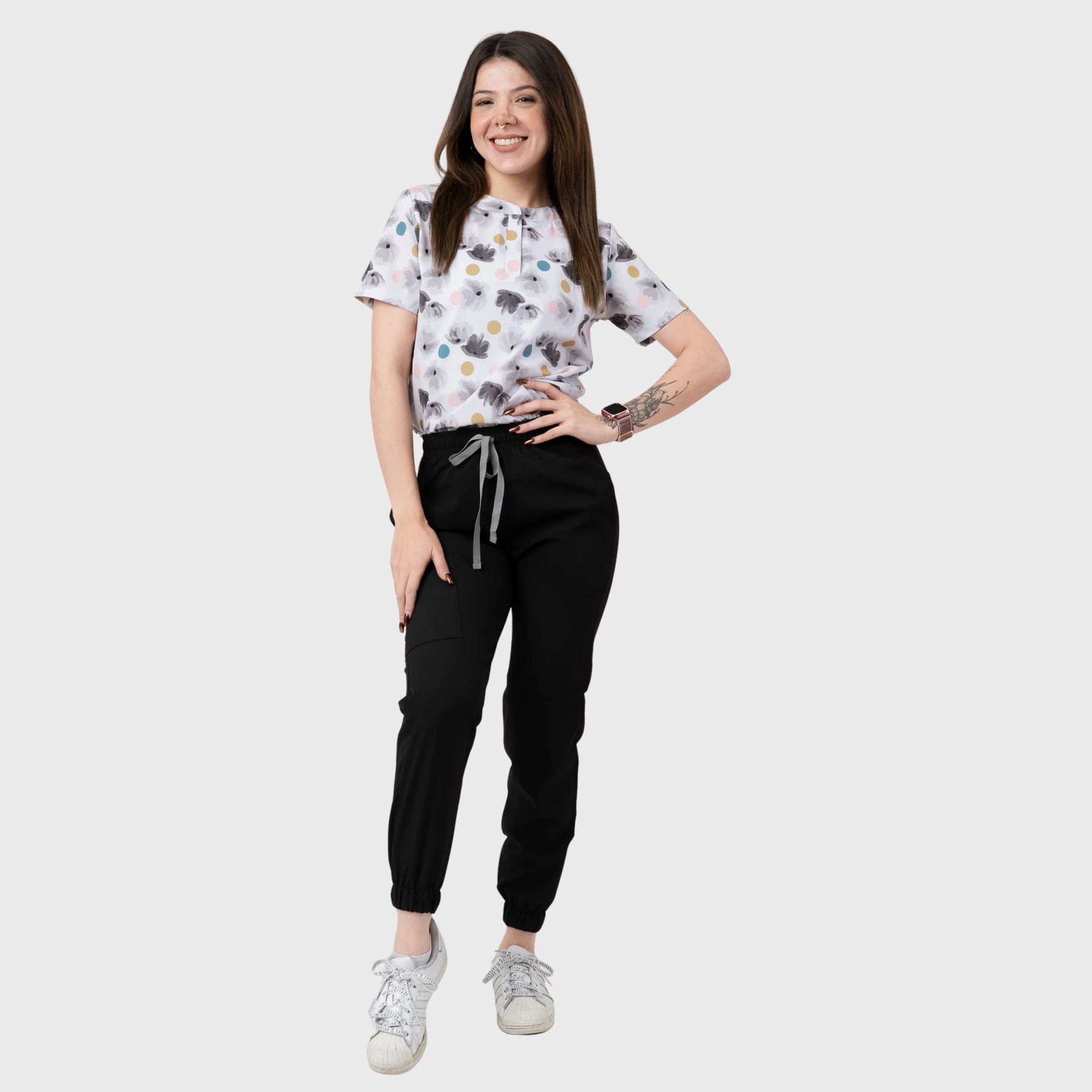 Women's Flowerly Printed Scrub Set NST2