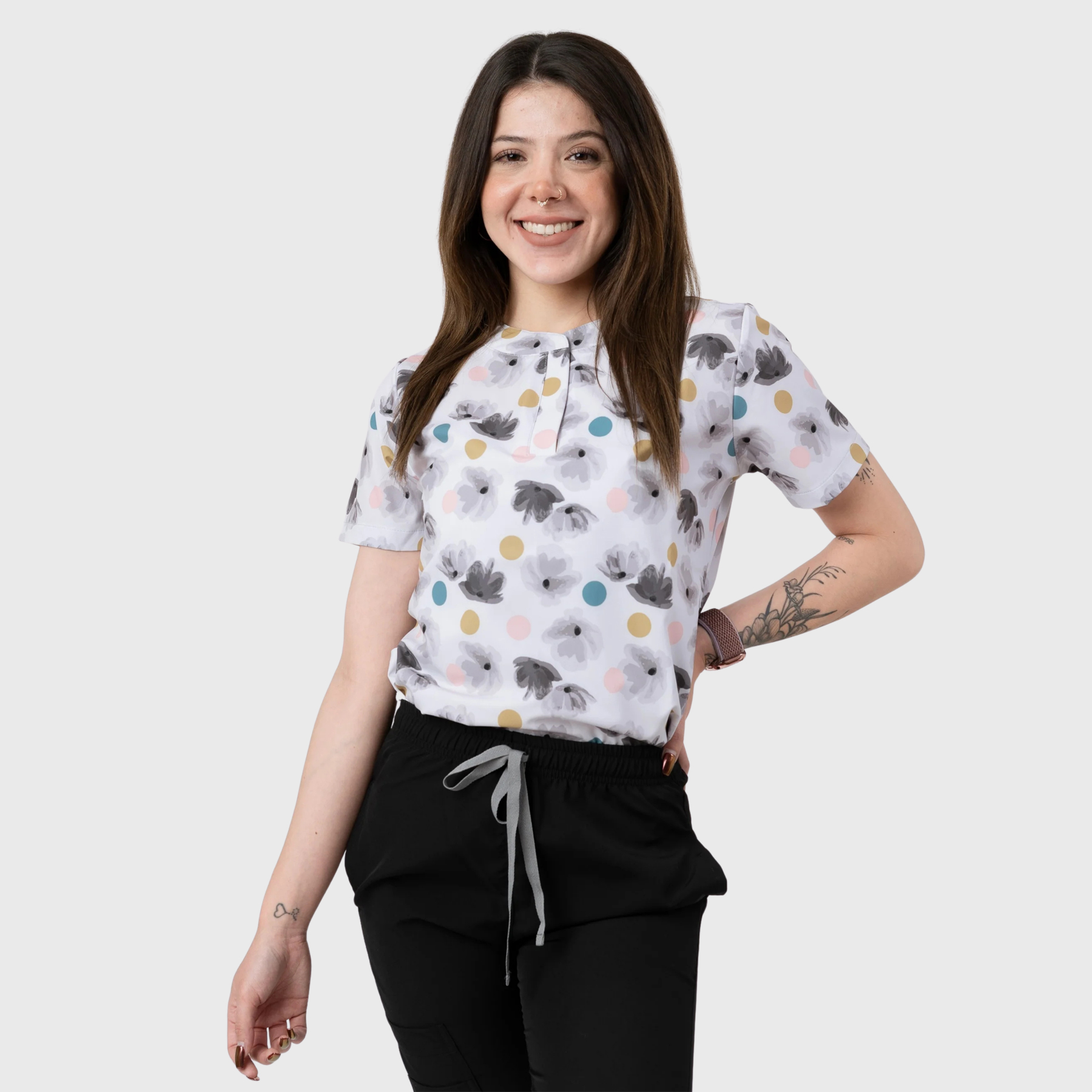 Women's Flowerly Printed Scrub Set NST2