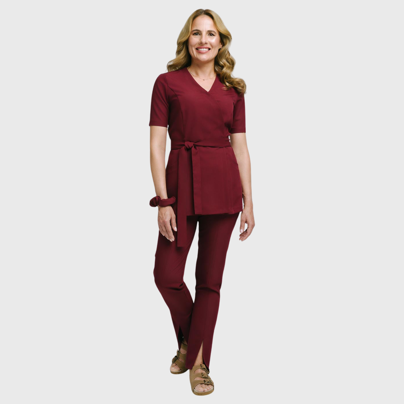 Women's Comfortable High Waist Split Scrub Pants