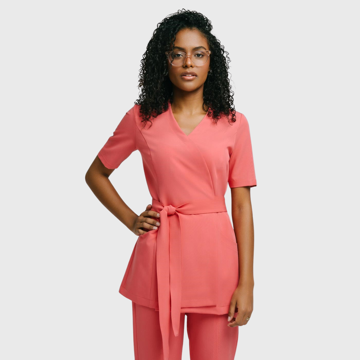 Women's Stylish Waist Adjustable Scrub Top