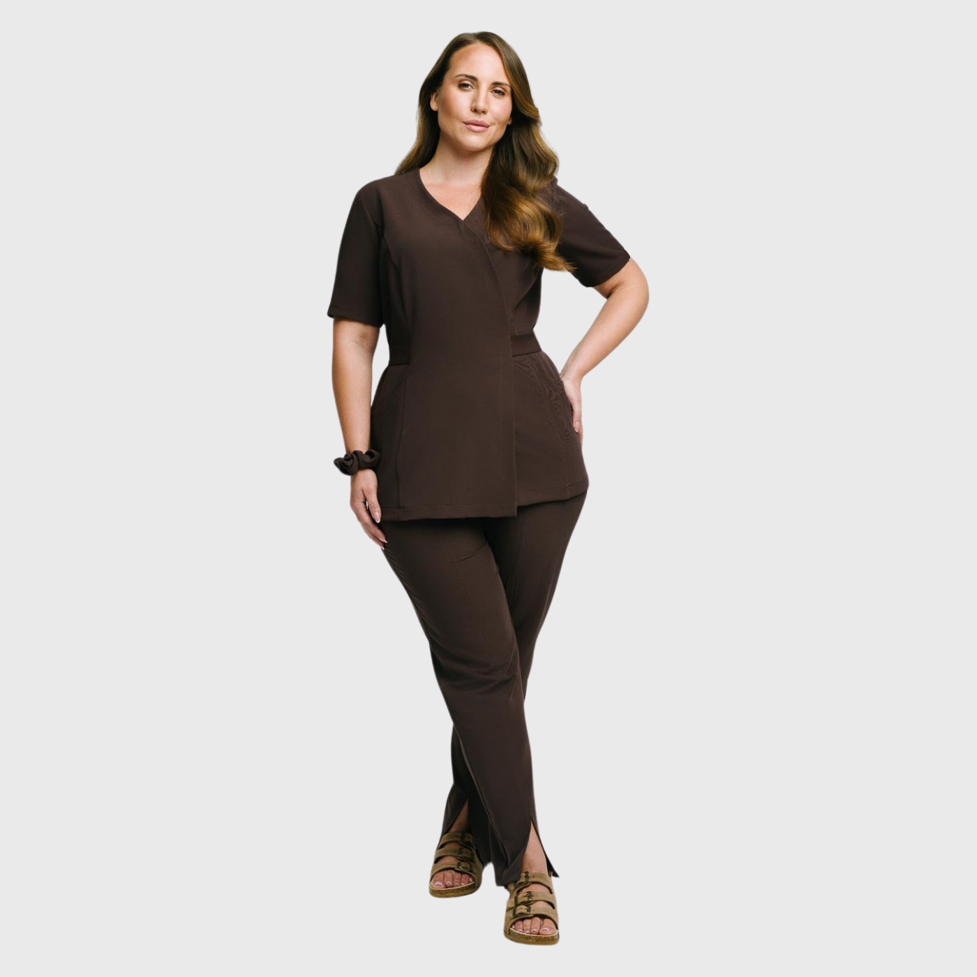 Women's Comfortable High Waist Split Scrub Pants