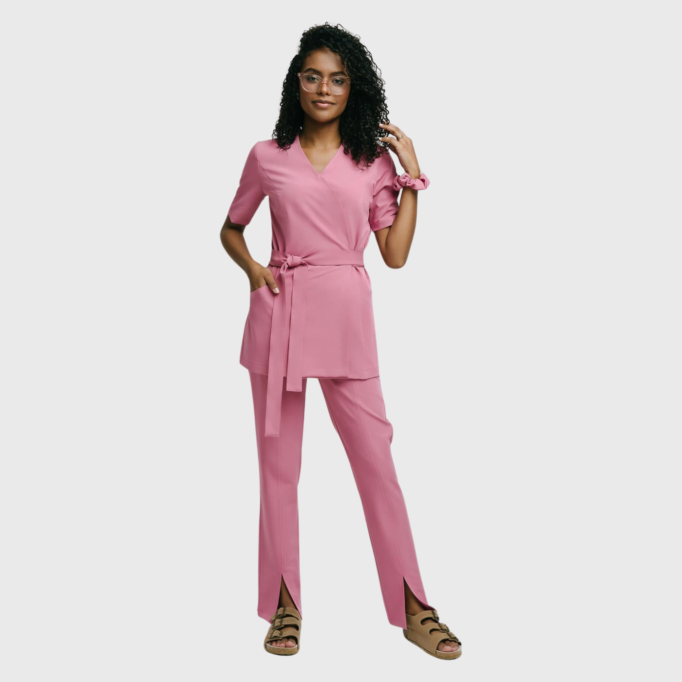 Women's Comfortable High Waist Split Scrub Pants