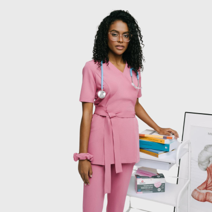 Women's Stylish Waist Adjustable Scrub Top
