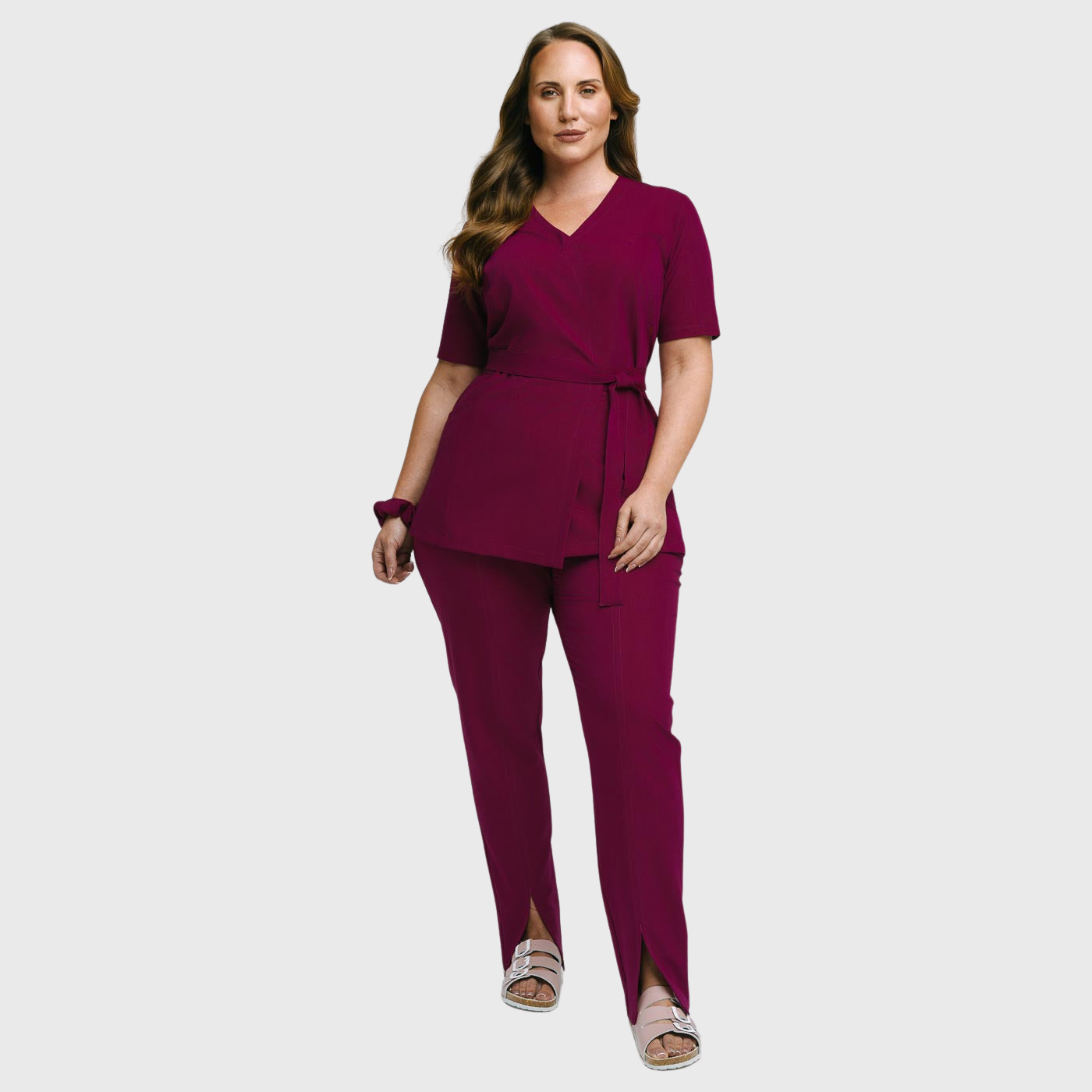 Women's Comfortable High Waist Split Scrub Pants