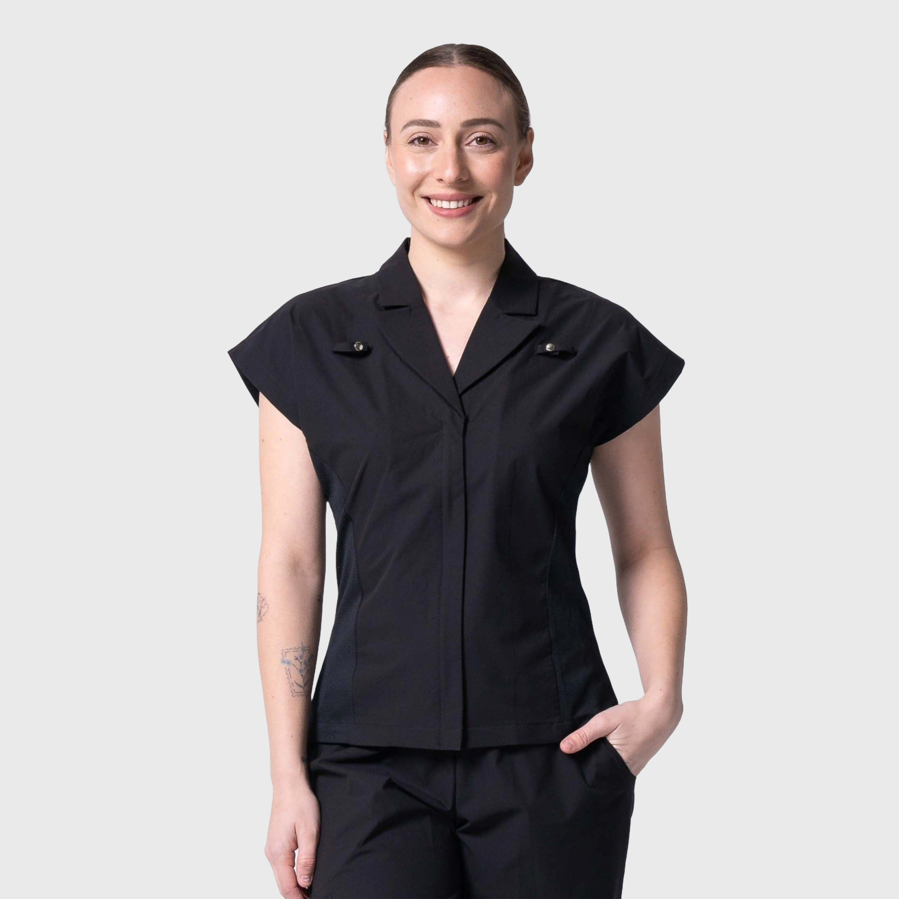 Women's Zip Neck Scrub Top