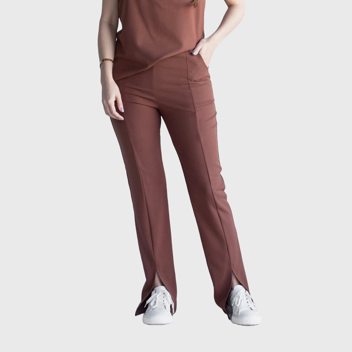 Women's Fashion Slim Fit Slit Leg Scrub Pants