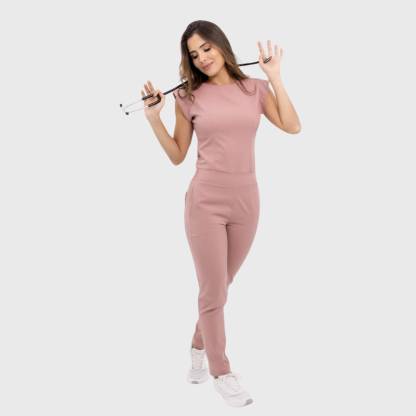 Women's Slim Fit Straight Leg Bow Pockets Scrub Pants™